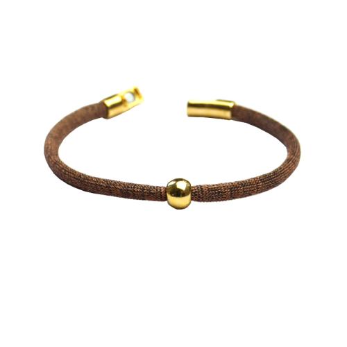 vergoldetes Viskose-Perlon-Armband, rotbraun