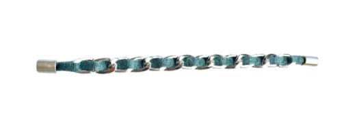 Perlon-Armband mit Gliederkette, petrol