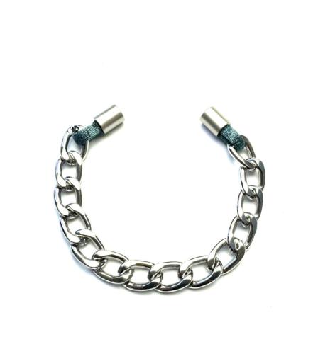 Perlon-Armband mit Gliederkette, petrol