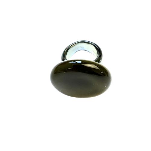 Muranoglasring, olive-creme