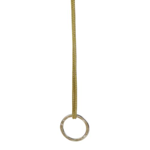 Perlon-Metall-Kette mit Ring, gelb