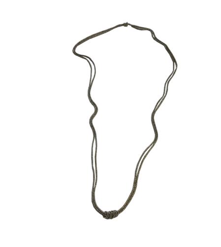 Perlon-Metall-Kette mit Edelstahlringchen, taupe