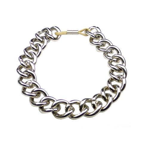 Kurze Kette Kunstharz/Viscose, silber