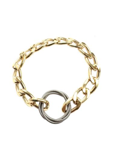Edelstahl-Armband mit Gliederkette, gold