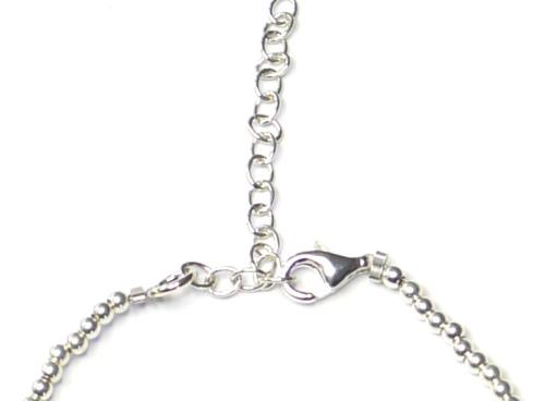 Silber-Glasperlen-Armband, dunkelblau
