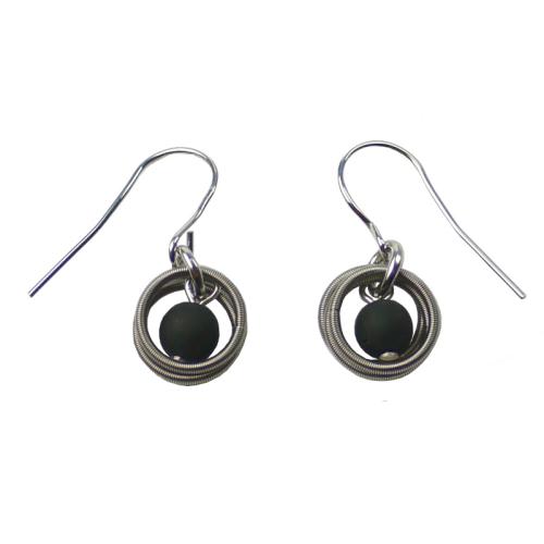 Ohrhänger Muranoglas, schwarz matt