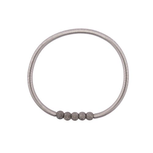 Edelstahlarmband mit diamantierten Silberkugeln, grey