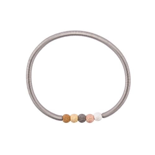 Edelstahlarmband mit diamantierten Silberkugeln, mix