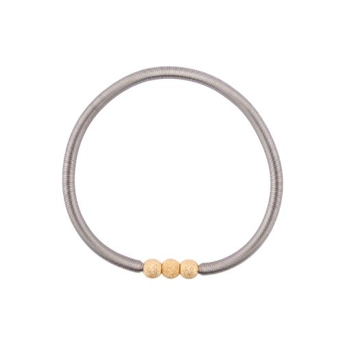 Edelstahlarmband mit diamantierten Silberkugeln, gold