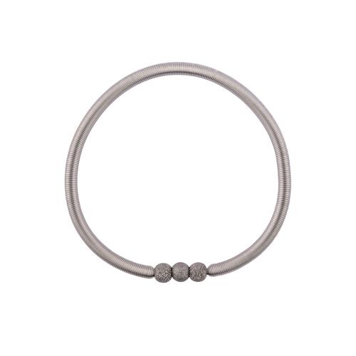 Edelstahlarmband mit diamantierten Silberkugeln, grey