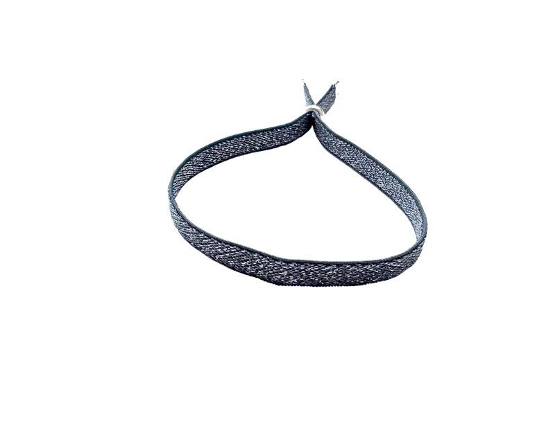 Stoffamband mit Silberelementen, dunkelblau