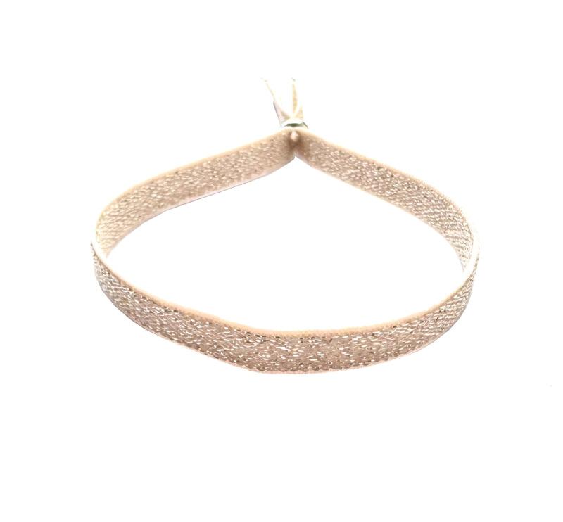 Stoffamband mit Silberelementen, rosa