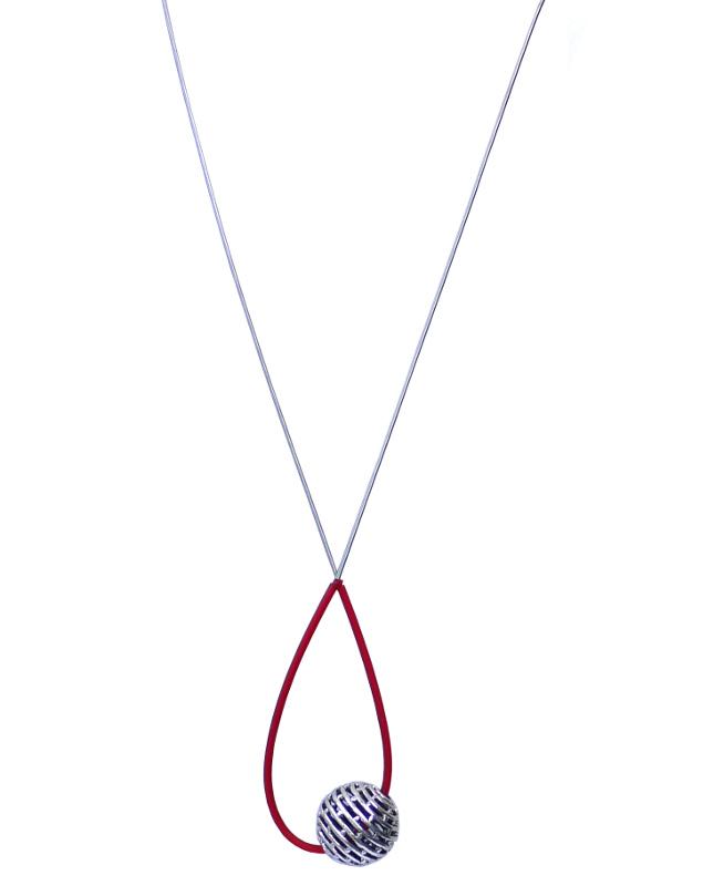 lange Edelstahl-Kautschuk-Kette, rot