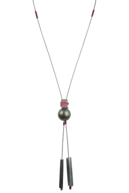 lange Edelstahlkette, altrose-grau