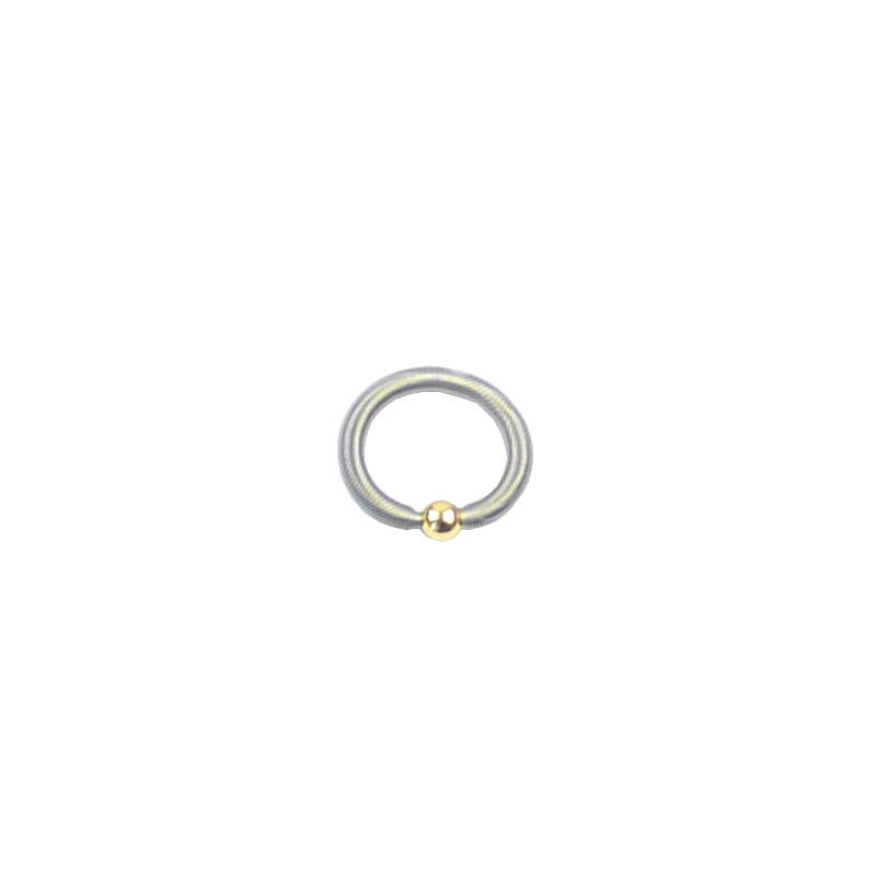 Edelstahlring mit einer Silberkugel, gold