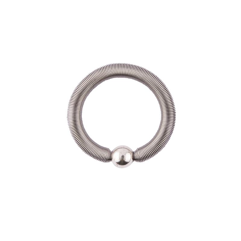 Edelstahlring mit einer Silberkugel, silber