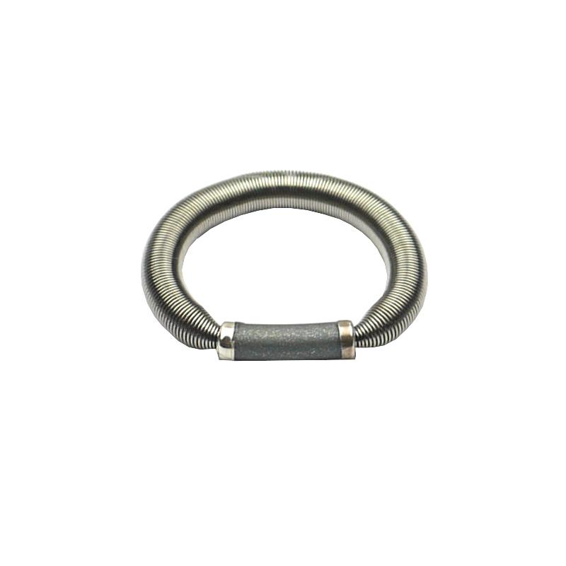 Edelstahlring mit Kautschukröhrchen, hellgrau metallic