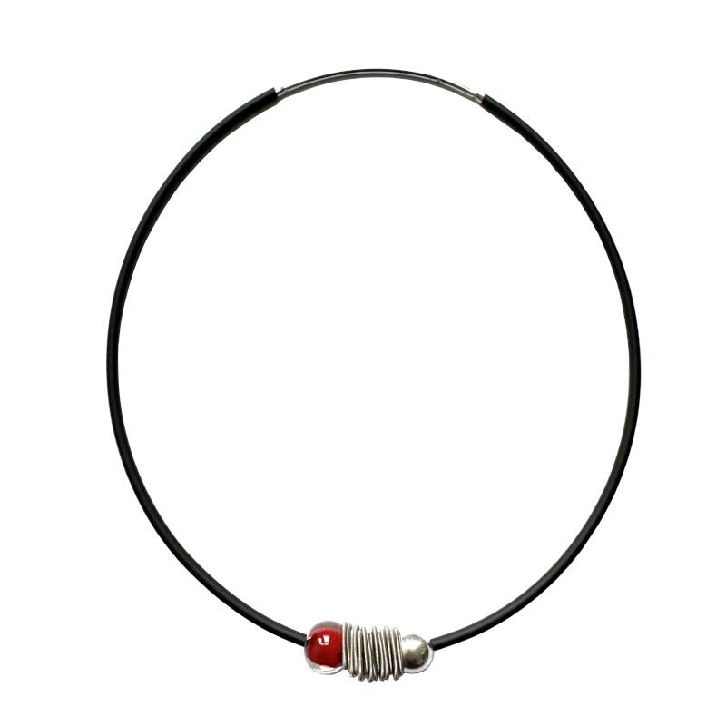 Kautschuk-Muranoglas-Kette, rot