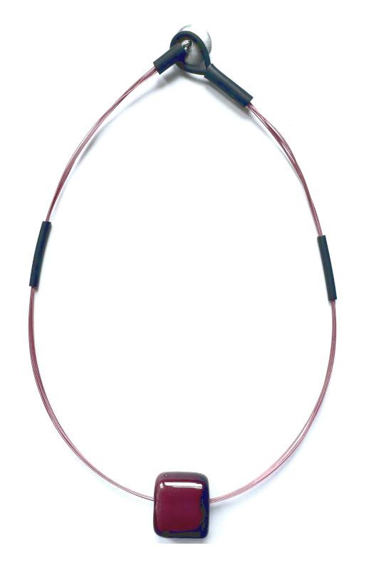 Kautschuk-Muranoglas-Kette, altrose-lila