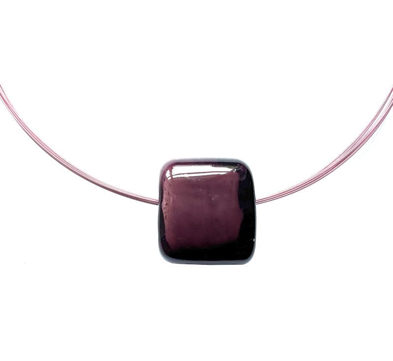 Kautschuk-Muranoglas-Kette, altrose-lila