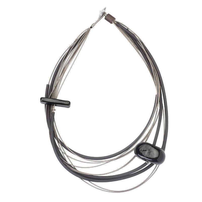 Kette Muranoglas, schwarz