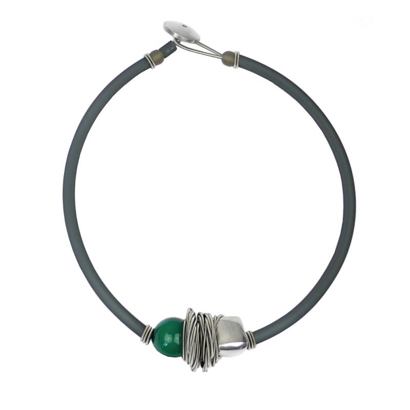 Kautschukkette mit Muranoglas, grün