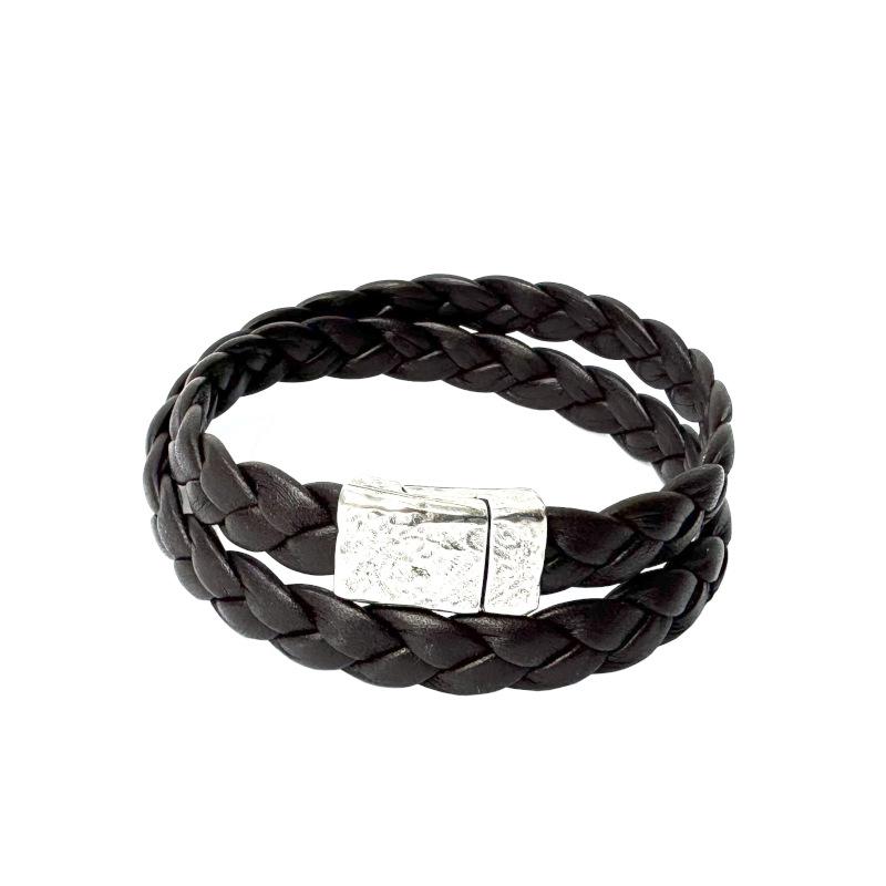 Lederarmband mit Magnetverschluss, dunkelbraun