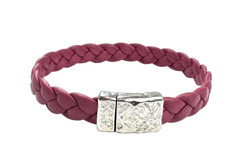 Lederarmband mit Magnetverschluss, berry