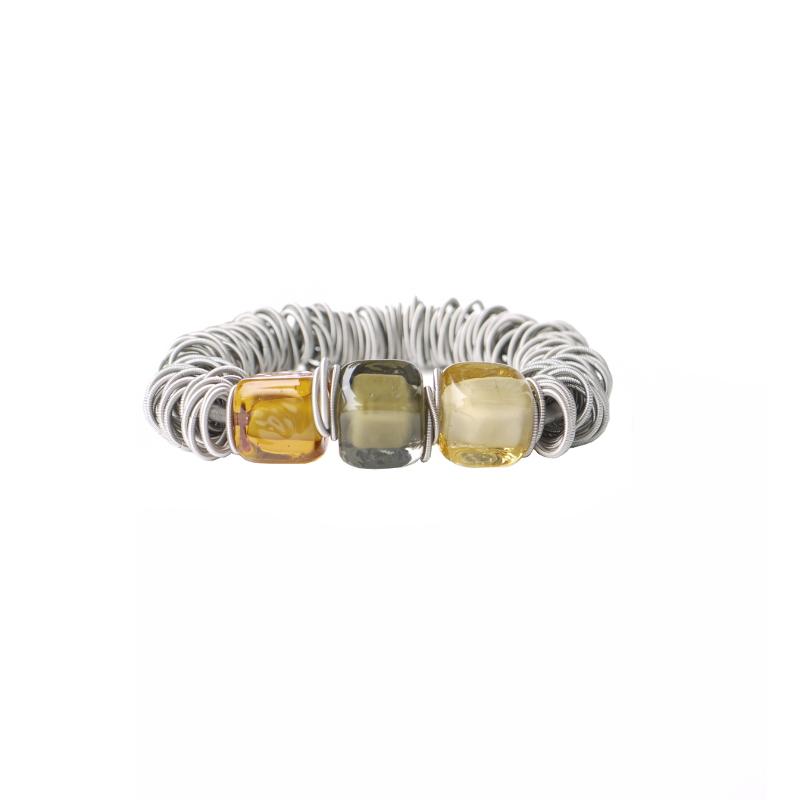 Muranoglasarmband, topaz-gelb