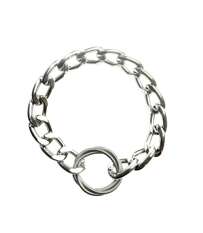 Edelstahl-Armband mit Gliederkette, silber