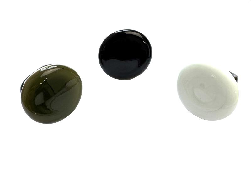 Muranoglasring, weiß-schwarz