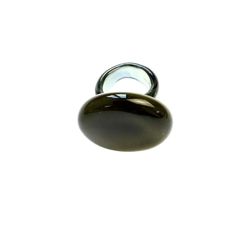 Muranoglasring, olive-creme