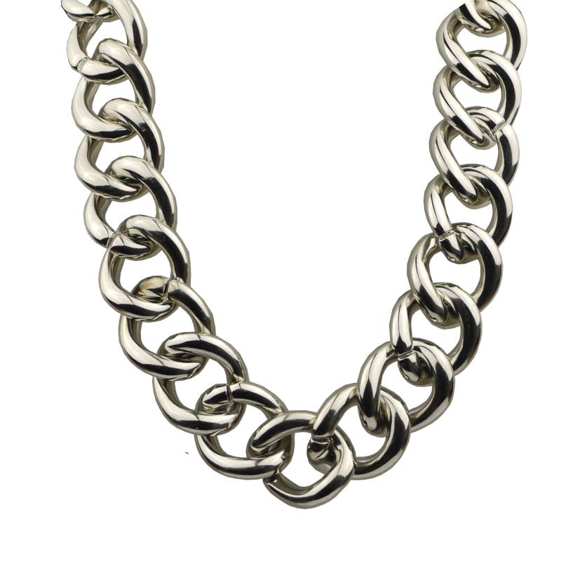 Kurze Kette Kunstharz/Viscose, silber