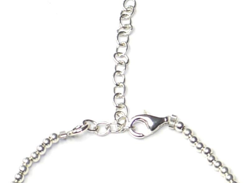 Silber-Glasperlen-Armband, dunkelblau