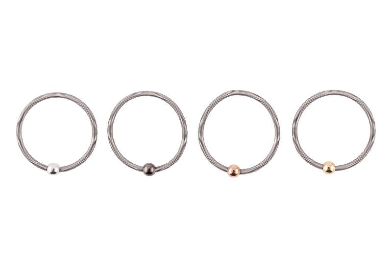 Edelstahlring mit Silberkugel, gold