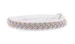 Rentierlederarmband mit Hornknopf, weiß