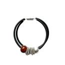 Kautschuk-Muranoglas-Armband, hellbraun