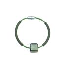 Armband mit Muranoglas und Kautschuk, olive