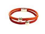 Viskose-Perlon-Armband, orange-kirschrot