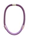 Kette mit Aluröhrchen und Aluspirale, lila