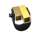 Kautschukring mit Aluröhrchen, schwarz - bronze/gold