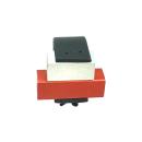 Ring mit Aluröhrchen, schwarz - rot/silber