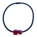 Kette aus Kautschuk und Muranoglas, rot