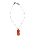 Edelstahlkette mit Muranoglaswürfeln, orange