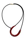 Kautschuk-Muranoglas-Kette, rot - schwarz