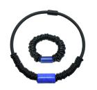 Kette und Armband mit Muranoglas, schwarz-blau