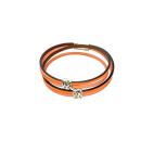 Leder-Kautschuk-Armband mit Elementen, neonorange