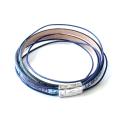 Leder mit ZAMAK-Verschluss, blau