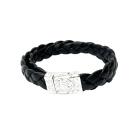 Lederarmband mit Magnetverschluss, schwarz