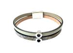 Lederarmband Halbkugel, mint-bunt